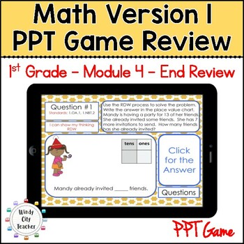 Preview of 1st Grade Math Version 1 Module 4 - End-of-module review Digital PPT Game
