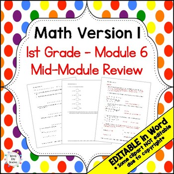 Preview of 1st Grade Math Version 1 Mid-module review - Module 6