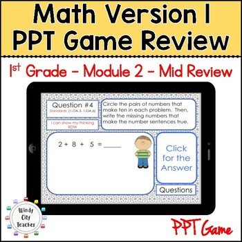 Preview of 1st Grade Math Version 1 Module 2 - Mid-module review Digital PPT Game