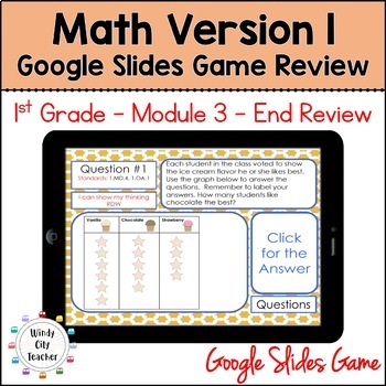 Preview of 1st Grade Math Version 1 - Module 3 - End-of-module review Google Slides Game