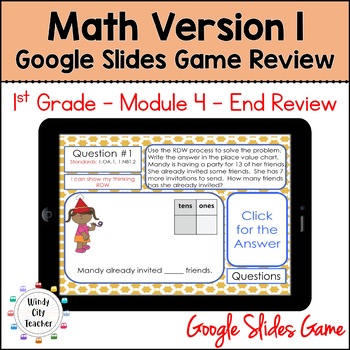 Preview of 1st Grade Math Version 1 - Module 4 - End-of-module review Google Slides Game