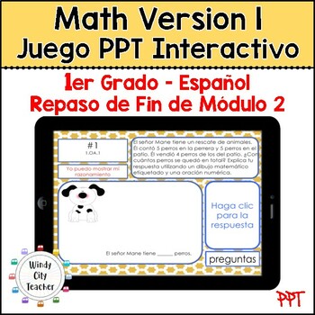 Preview of 1st Grade Math Version 1 SPANISH -Module 2 End-of-module review Digital PPT Game
