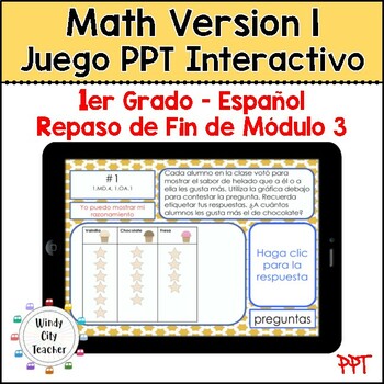 Preview of 1st Grade Math Version 1 SPANISH -Module 3 End-of-module review Digital PPT Game