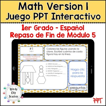 Preview of 1st Grade Math Version 1 SPANISH -Module 5 End-of-module review Digital PPT Game