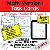 Engage NY 1st Grade Math Task Cards Module 5 Lesson 1 - Print & Digital