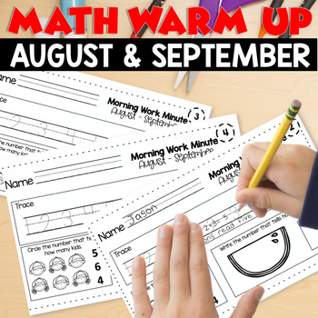 Preview of 1st Grade Math Warm Up & Morning Work - August & September No Prep Printables