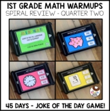 1st Grade Math Warm Ups | Spiral Review Games | QUARTER 2