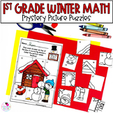 1st Grade Math - Winter Worksheets - Mystery Picture Puzzles