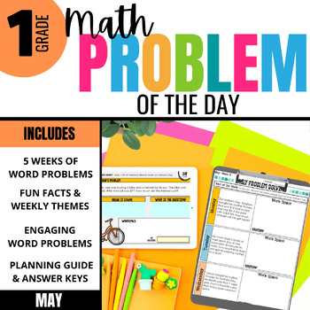 Preview of 1st Grade Math Word Problem of the Day - Daily Math Problem Solving for May