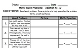 1st Grade Math Word Problems Addition to 10