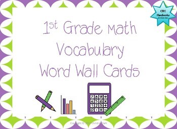 Preview of 1st Grade Math Word Wall Cards