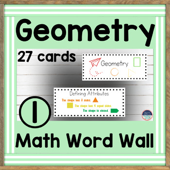 Preview of 1st Grade Math Word Wall & Math Vocabulary Words Geometry