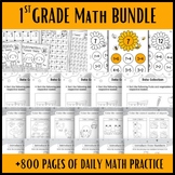 1st Grade Math Worksheets Bundle, Morning Work, Prompts, M