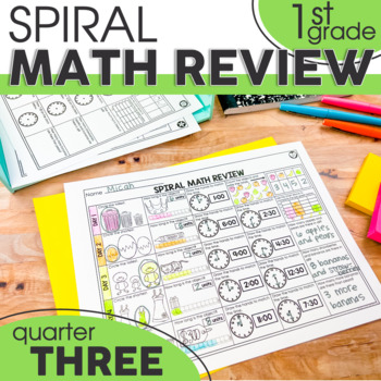 Preview of 1st Grade Math Worksheets | First Grade Morning Work | Math Review Quarter Three