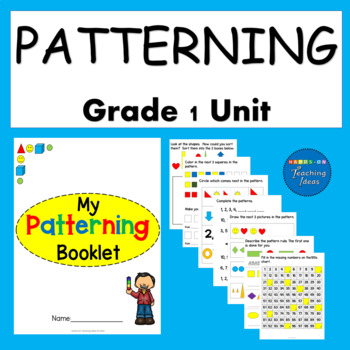 Preview of 1st Grade Math Worksheets Patterning Unit Print and Go!