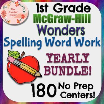 Preview of 1st Grade McGraw-Hill Wonders YEARLY SPELLING WORD WORK BUNDLE!!