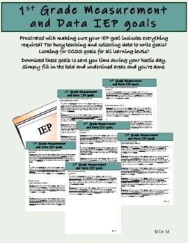 Preview of 1st Grade Measurement and Data IEP goals