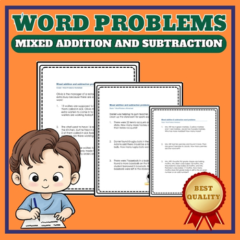 Preview of 1st Grade Mixed addition and subtraction word problems