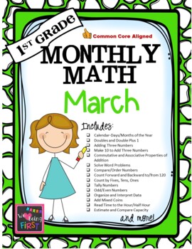 Preview of 1st Grade Monthly Math for March