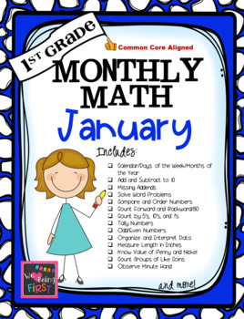 Preview of 1st Grade Monthly Math for January