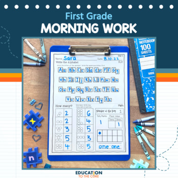 Preview of 1st Grade Morning Work | Homework | Spiral Review | Distance Learning