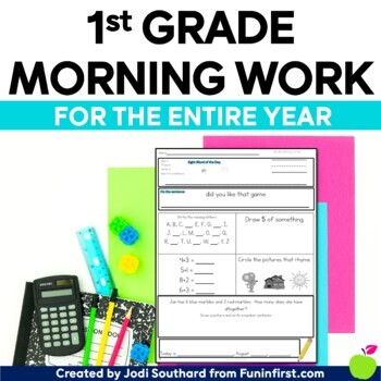 Preview of 1st Grade Morning Work | Math & Reading Review Morning Work For The Entire Year