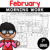 1st Grade Morning Work NO PREP February Worksheets