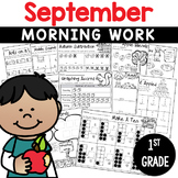 1st Grade Morning Work NO PREP September Worksheets