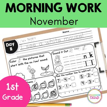 Preview of 1st Grade Morning Work- November