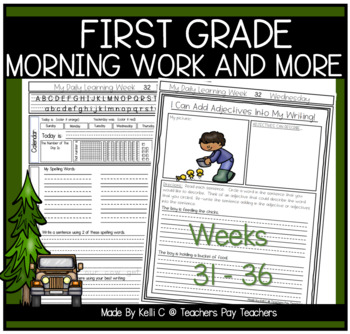 Preview of 1st Grade Morning Work   Plus Daily Math Writing and More  Weeks 31 - 36