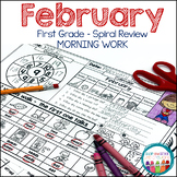 1st Grade February Morning Work | Spiral Math and ELA Revi