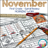 1st Grade Morning Work | Spiral Math and ELA | November