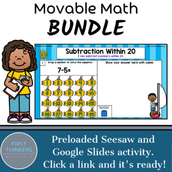 Preview of BUNDLE Movable Math Digital Resources for Google Slides and Seesaw Activities