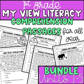 Preview of 1st Grade My View Literacy: Comprehension Passages For All Year [[BUNDLE]]