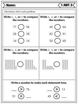 1St Grade Nbt Quizzes: 1St Grade Math Quizzes, Number & Operations In Base Ten