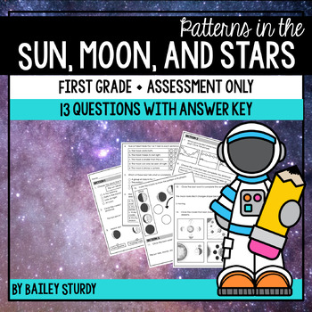 Preview of 1st Grade NGSS™ Sun Moon Stars Space Assessment ONLY