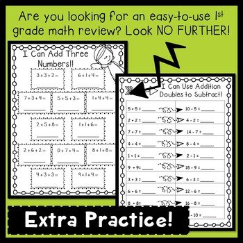 1st grade no prep math packet by the resource place tpt