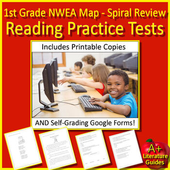 Preview of 1st Grade NWEA Map Primary Reading Test Prep Practice Testing - Print and Google