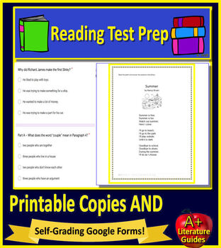 1st Grade NWEA MAP Primary Reading Test Prep Print & Google™ Distance
