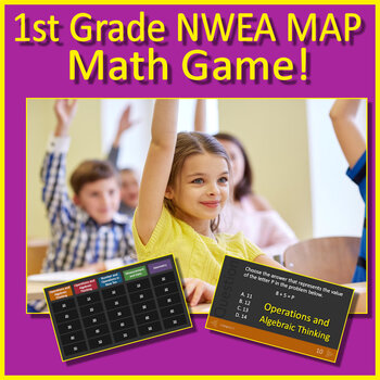 Preview of 1st Grade NWEA Map Math Game Test Prep Spiral Review -  RIT 161 -180
