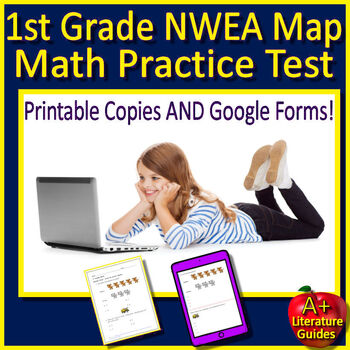 Preview of 1st Grade NWEA Map Math Practice Test Spiral Review - Printable and Google Forms