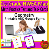 1st Grade NWEA Map Math Practice Test and Task Cards - Geometry
