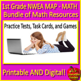 1st Grade NWEA Map Math Practice Tests, Task Cards and Gam