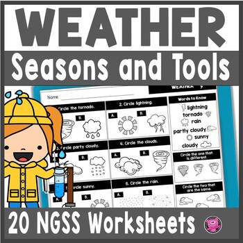 Preview of Weather and Seasons Worksheets - 1st Grade & Kindergarten Weather Activities