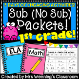 1st Grade (No Sub) Sub Packets! 2+ Days of Sub Activities!