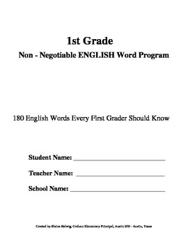 Preview of 1st Grade Non-Negotiable English Word Weekly Writing Practice Program (FREE)