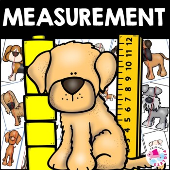 Preview of NonStandard & Standard Measurement Measuring Length Math Center Dogs Set #2