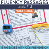 1st Grade Nonfiction Reading Fluency Passages | Level E-J 