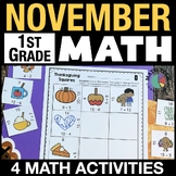 1st Grade November Math Centers, Activities, Crafts, Morni