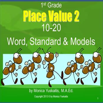 Preview of 1st Grade Number Literacy & Place Value 2 - 10-20 Powerpoint Lesson